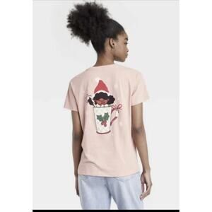 Women's Black Paper Party Latte Holiday Graphic Tee - M